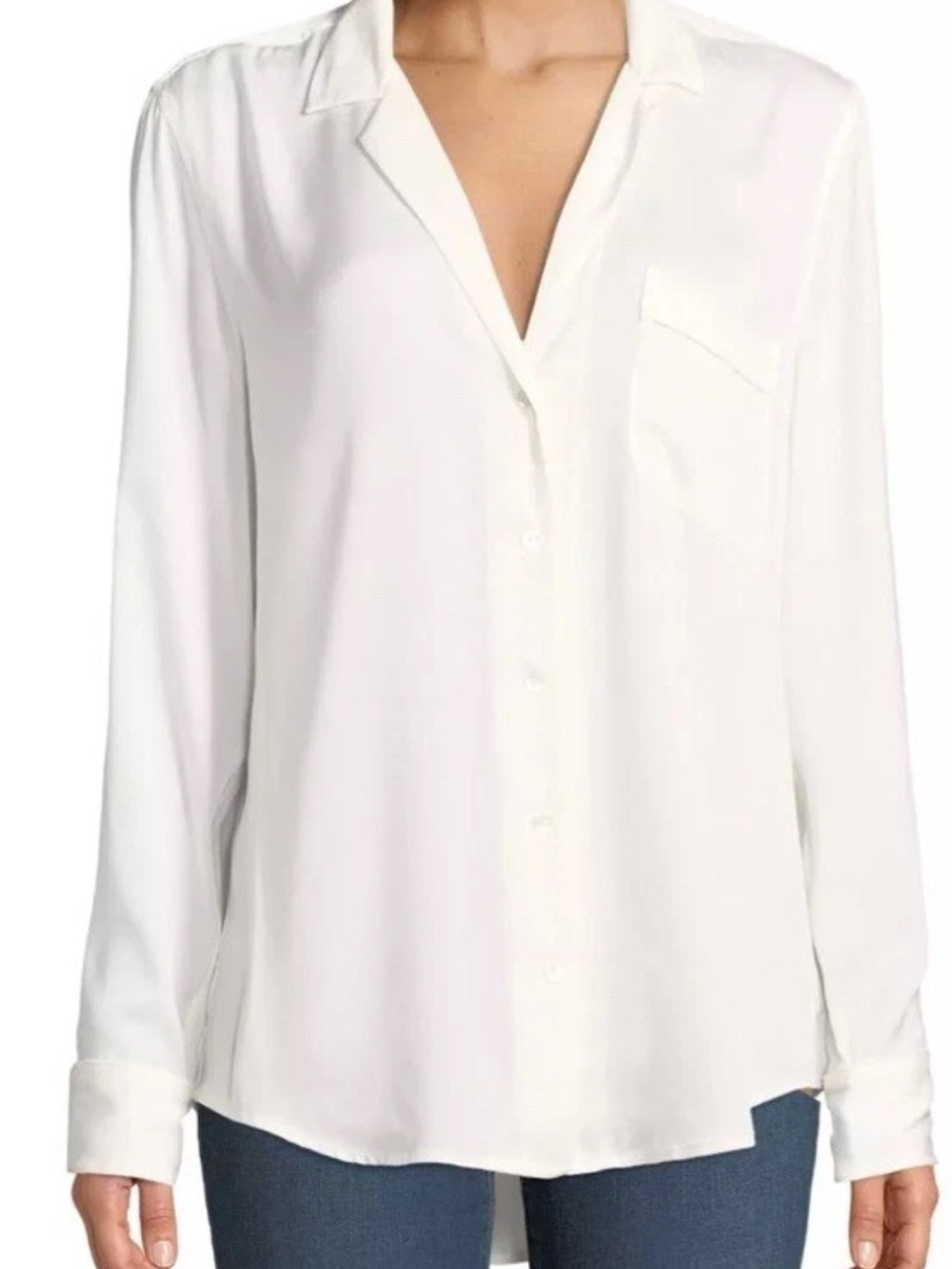 Equipment Ivory Silk Button Down